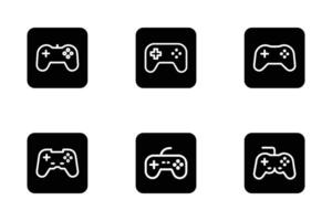 Gaming bold and thin stroke icon set in flat style vector