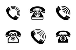 Call icon collection isolated in flat line art design vector