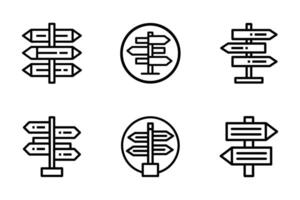 Direction isolated simple line icon set vector