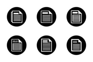 Document File Minimalist Line Art Silhouette Icon Collection vector