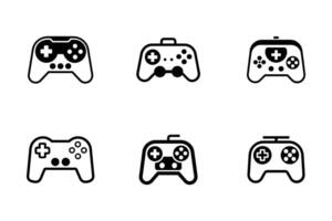Gaming black and white icon bundle with simple design vector