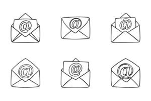 Inbox Symbol Thin Line Outline Icon Set vector