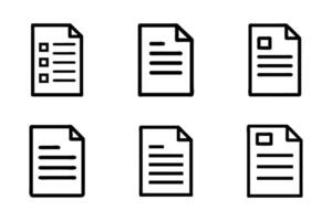Flat Document File Simple Line Art Icons vector