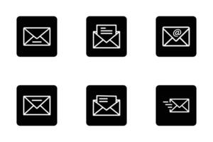 Email Message Outline Illustration Silhouette Icon Pack vector