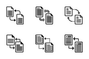 Copy symbol isolated flat line art illustration icon set vector