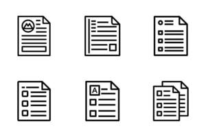Data File Minimal Line Art Flat Icon Collection vector