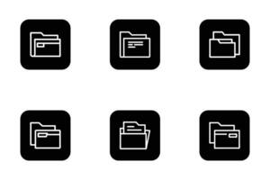 Data Folder Minimalist Flat Style Silhouette Icons vector