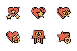 Flat Favorite Simple Line Art Icons vector