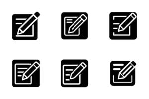 Modify Symbol Flat Line Art Silhouette Icon Collection vector