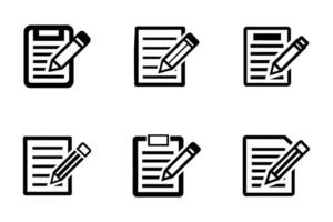 Simple Edit Line Art Isolated Icon Set vector