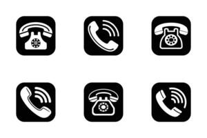 Call icon set isolated in flat design line art style vector