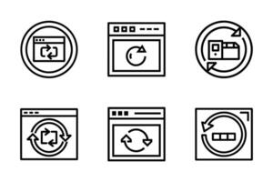 Simple Reload Line Art Isolated Icon Set vector