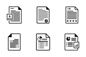Storage File Outline Illustration Icon Set vector