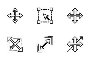 Increase Minimal Line Art Isolated Icons vector