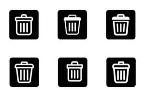 Delete isolated in flat line art silhouette icon pack vector