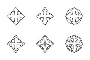Extend Symbol Thin Line Outline Icon Set vector