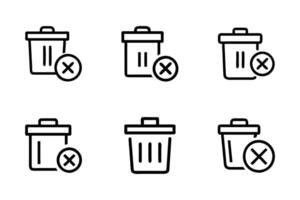 Delete flat illustration isolated in line drawing style vector