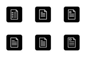 Flat Style File Outline Silhouette Icons vector