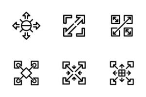 Maximize Outline Illustration Icon Set vector