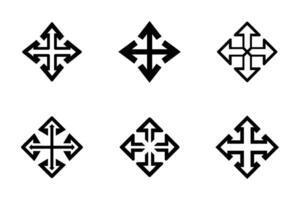 Simple Expand Line Art Isolated Icon Set vector