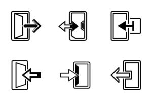 Way Out Minimal Line Art Flat Icon Collection vector