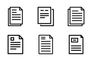 Documents Line Art Isolated Flat Outline Icon Pack vector