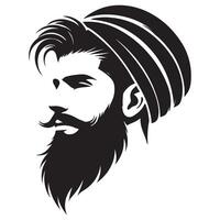 Sophisticated Bearded Man Image for Barber Shop and Style Businesses vector