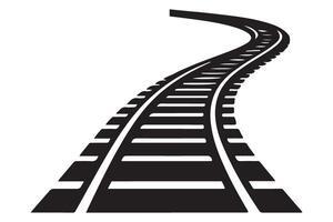 Curved Railroad Tracks Illustration Railway Transportation Design Element vector