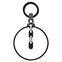 Simple Round Keychain Illustration with Ring and Chain Design vector