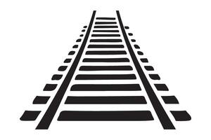 Converging Train Tracks Illustration Image for Visual Perspective vector