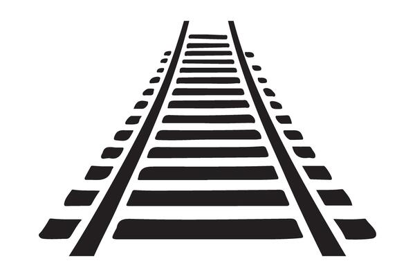 Converging Train Tracks Illustration Image for Visual Perspective