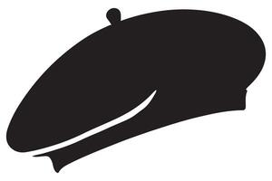 Classic Silhouette Black Beret Graphic Fashion and Style Element vector