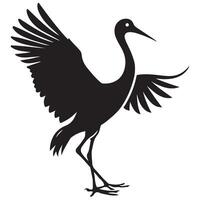 Dynamic Crane Taking Off Silhouette Image for Art Projects vector