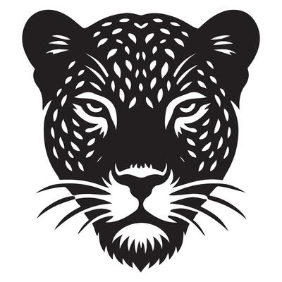 Intense Cheetah Face Graphic Powerful Animal Silhouette Image