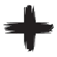 Grunge Textured Cross Design for Artistic Vintage and Grunge Styles vector