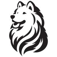 Expressive Samoyed Dog Head Artwork for Pet Graphics vector
