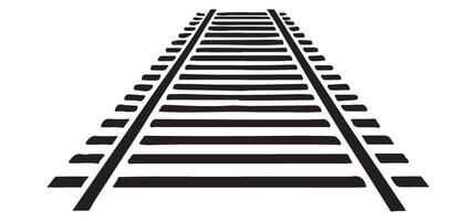 Perspective View of Railway Tracks Illustration Image Resource vector