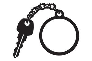 Key with Circular Keychain Illustration for Accessory Designs vector