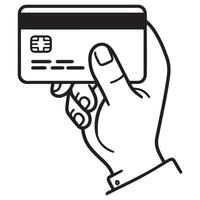 Close Up Hand Holding Credit Card for Payment Concept vector
