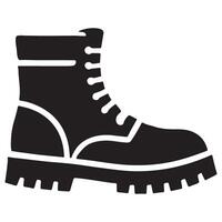 Heavy Duty Silhouette Combat Boot Illustration Design Template vector
