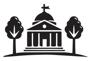 Classical Architecture Silhouette Illustration of Building Landmark vector