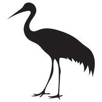 Elegant Crane Bird Silhouette Illustration for Graphic Design vector