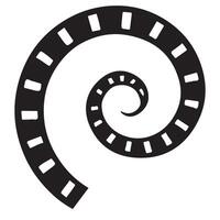 Silhouette Spiral Shape with Rectangular Segments Abstract vector