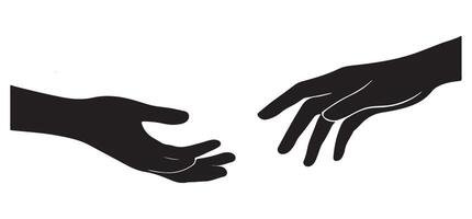 Reaching Hands Silhouette Image for Graphic Design Purposes vector