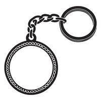 Round Keychain with Chain Illustration Decorative Style and Border vector