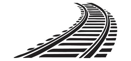 Curving Railway Tracks Graphic Illustration for Travel Design vector