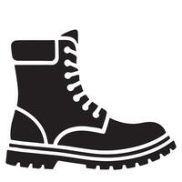 Robust Black Silhouette Work Boot Illustration for Industrial Use vector