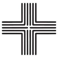 Striped Cross Symbol Illustration for Pattern Based Design vector