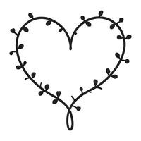 Heart Shaped Vine Illustration for Romantic Design Element vector
