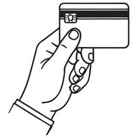 Enhance Your Financial Security Simple Hand Holding a Credit Card vector
